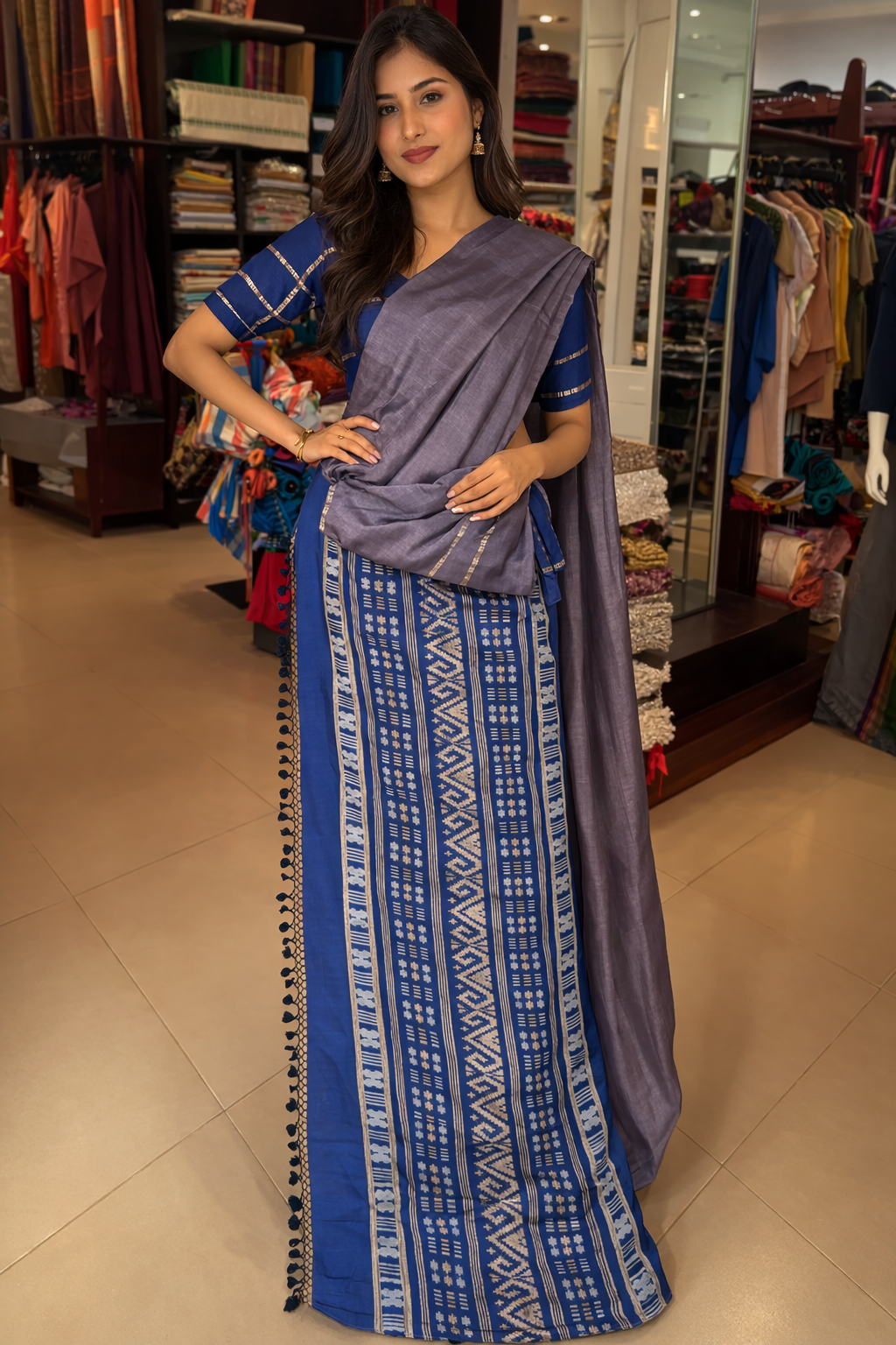 Royal Indigo Heritage Saree