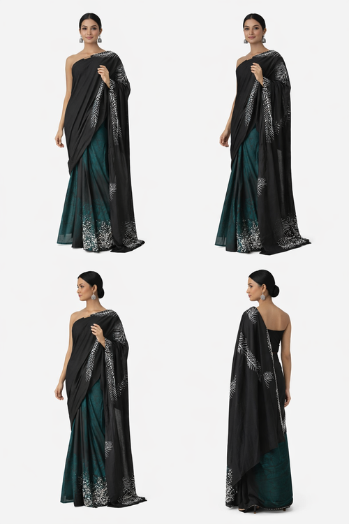 Black Teal Signature Saree
